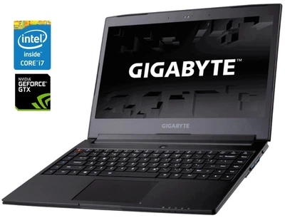 Игровой ультрабук Б-класс Gigabyte Aero 14 / 14" (2560x1440) IPS / Intel Core i7-7700HQ (4 (8) ядра по 2.8 - 3.8 GHz) / 16 GB DDR4 / 512 GB SSD / nVidia GeForce GTX 1060, 6 GB GDDR5, 192-bit / WebCam б/у