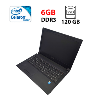 Ноутбук Lenovo IdeaPad B50-30 / 15.6" (1366x768) TN / Intel Celeron N2840 (2 ядра по 2.16 - 2.58 GHz) / 6 GB DDR3 / 120 GB SSD / HD Graphics / WebCam б/у
