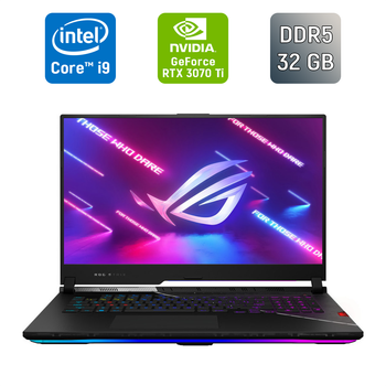 Ігровий ноутбук Asus ROG Strix G733ZW / 17,3" (2560x1440) IPS / Intel Core i9-12900H (14 (20) ядер по 3,8 - 5,0 ГГц) / 32 ГБ DDR5 / 1000 ГБ SSD / nVidia GeForce RTX 3070 Ti, 8 ГБ GDDR6X, 256-біт / HDMI / Windows 11 б/в