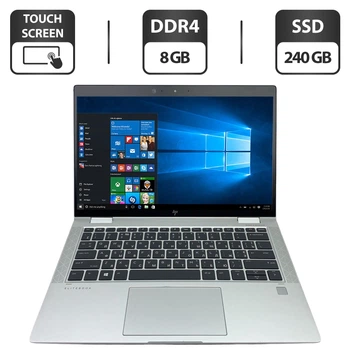 Ноутбук-трансформер Б-класс HP EliteBook x360 1030 G4 / 13.3" (1920x1080) IPS Touch / Intel Core i5-8365U (4 (8) ядра по 1.6 - 4.1 GHz) / 8 GB DDR4 / 240 GB SSD / Intel HD Graphics 620 / WebCam б/у