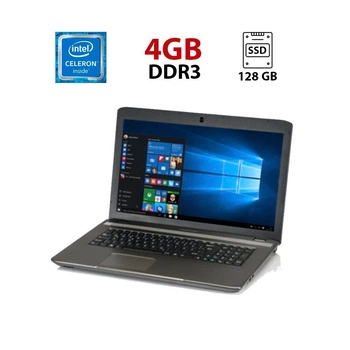 Ноутбук Medion Akoya E7225 / 17.3" (1600x900) TN / Intel Celeron N2940 (4 ядра по 1.83 - 2.25 GHz) / 4 GB DDR3 / 128 GB SSD / Intel HD Graphics / WebCam б/у