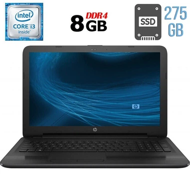 Ноутбук Б-класс HP 250 G5 / 15.6" (1366x768) TN / Intel Core i3-6006U (2 (4) ядра по 2.0 GHz) / 8 GB DDR4 / 275 GB SSD / Intel HD Graphics 520 / WebCam / DVD-RW / HDMI б/у