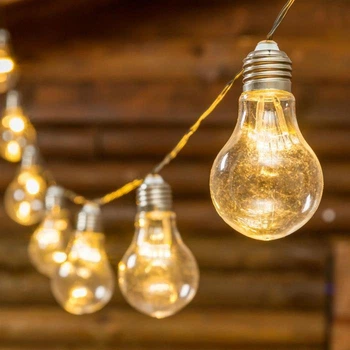 Декоративние гірлянди Cotton Balls на лампочках 10led, діам 6см, довжина 180см на батарейках АА 017
