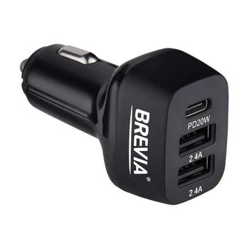 Зарядний пристрій для авто BREVIA ePower TriDrive 44 W 1xUSB-C 2xUSB-A чорний (46044DUCB)