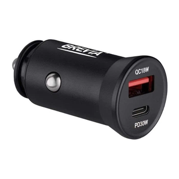 Зарядний пристрій для авто BREVIA ePower DualCharge 30 Вт 1xUSB-C 1xUSB-A чорний (46030CAB)