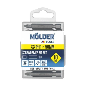 Комплект біт MOLDER PH1 50 мм 10 штук у пластиковому пакованні (MT7015010)