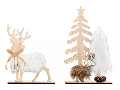 Набір декоративних оленів Livarno Home Christmas Decoration з дерева 34/25,3 см Бежевий