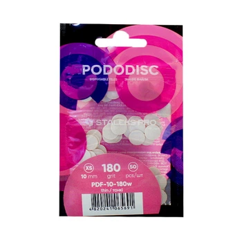 Змінні файли для педикюрного диска Staleks PRO Refill Pads XS d=10 мм 180 грит 50 шт колір білий (4820241065691)