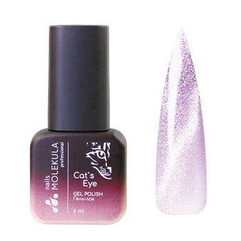 Гель-лак Nails Molekula 9D Quartz Cats Eye 911 фіолетовий з фіолетово-сріблястим кварцовим відблиском 6 мл (8479350757513)