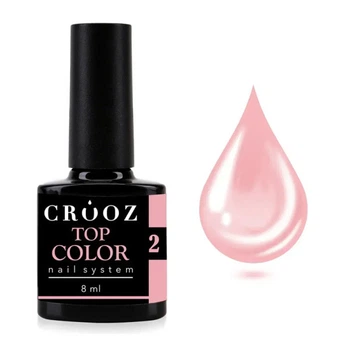 Топ камуфлирующий для гель-лака без липкого слоя Crooz Color Top 02 розовый8 мл