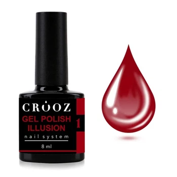 Гель-лак Crooz Illusion Gel 01 красная вишня витражный 8 мл