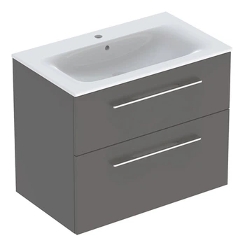 Тумба с умывальником GEBERIT Selnova Square 80x65.2x50.2см подвесная серая 501.241.00.1