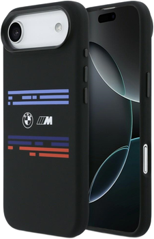 Etui BMW M Silicon Horizontal Line MagSafe do Apple iPhone 17 Air Black (BMHMP17M25SHOTSK)