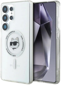 Etui Karl Lagerfeld Button Choupette Head Printed Logo MagSafe do Samsung Galaxy S25 Ultra White (3666339449919)