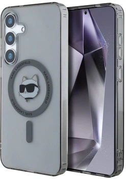 Etui Karl Lagerfeld Button Choupette Head Printed Logo MagSafe do Samsung Galaxy S25 Black (3666339449926)