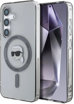 Etui Karl Lagerfeld Button Karl Head Printed Logo MagSafe do Samsung Galaxy S25 Black (3666339450038)