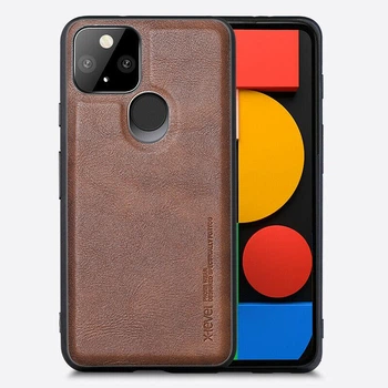 Защитный чехол X-Level Leather для Google Pixel 5a коричневый