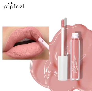 Губна помада POPFEEL No4 Ultra matte lips водостійка матова LC04