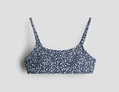 Купальний топ H&M 1259617 98-104см синій квіти