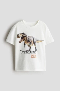Футболка H&M 1216652 білий динозаври 110-116см