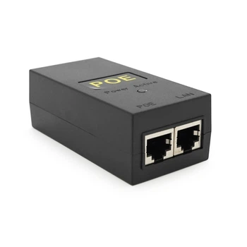 POE инжектор 48V 0.5A (24Вт) с портами Ethernet 10/100Мбит/с, без кабеля питания