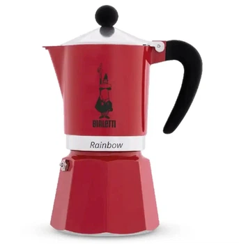 Кавоварка гейзерна Bialetti Rainbow Red на 6 чашок із алюмінію для кави