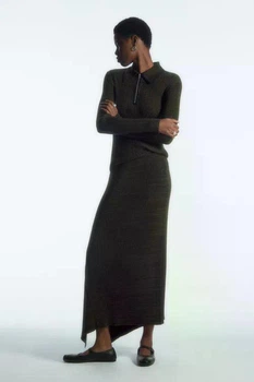 Спідниця COS asymmetric ribbed wool midi skirt 1216595001 S