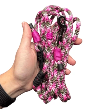 Поводок свободные руки для собак от 5 кг SPES hands free 2в1, 4м/6мм S, jungle rose