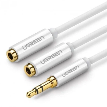 Аудио-кабель UGREEN AV134 3.5mm Male to 2 Female Audio Cable 25cm (White) (10739)