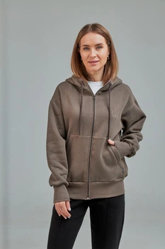 Кофта жіноча UMON на замку M коричнева (М165.4)
