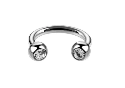 Циркуляр с шариками для септума Asteel медицинская сталь с камнем 8 мм