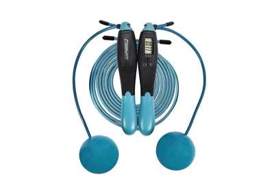 Скакалка скоростная для похудения (беспроводная) EasyFit TwinRope EF-1909-GN (с счетчиком) 2,8 м Черный-зеленый