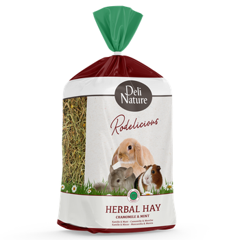 Травяное сено для грызунов Deli Nature Rodelicious Herbal Hay с сушеной ромашкой и мятой 600 г