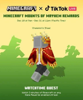 Плащ Minecraft Champion’s Shawl - TikTok (Ключ активации Java & Bedrock Edition)