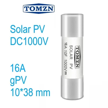 Предохранитель цилиндрический плавкий TOMZN 16A gPV SOLAR PV 10x38мм для солнечных панелей (PV систем) - 1 шт