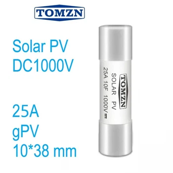 Запобіжник циліндричний плавкий TOMZN 25A gPV SOLAR PV 10x38мм для сонячних панелей (PV систем) - 1 шт