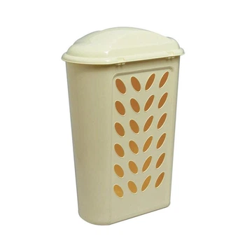 Корзина для белья 55L NUVOLA 45x36x64h с крышкой, кремовая, кремовая