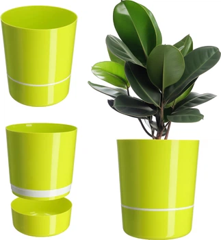 Круглий горщик для квітів Kadax Chisa 29 см Лимонний (K1195)
