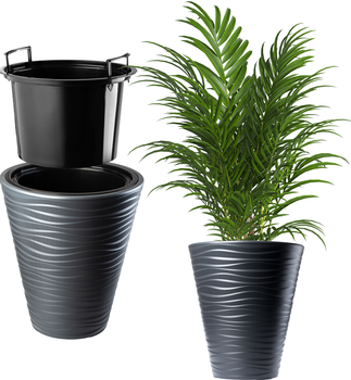 Круглий квітковий горщик Kadax Temara 30 см Антрацит (K743)