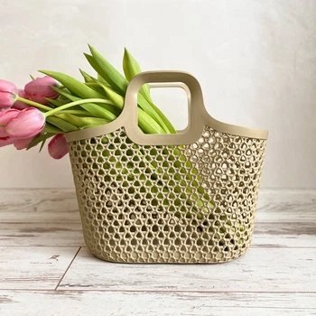 Кошик для зберігання універсальний MBM HOME FH-08 LIGHT BROWN пластиковий світло-коричневий