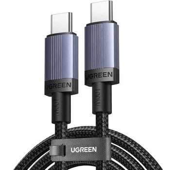 Кабель Ugreen L528 USB-C - USB-C PD 100W 5A E-Marker 480 Мбіт/с нейлонове обплетення 1 м Чорний (65832)