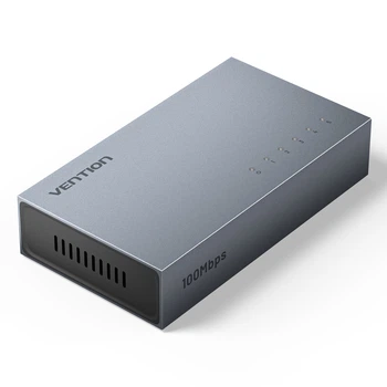 Сетевой коммутатор Vention 5 портов RJ45 100 Мбит/с Алюминиевый Серый (ITCH0-EU)