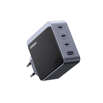 Зарядний пристрій Ugreen Nexode S 3xUSB-C + USB-A 140W GaN, PD 3.1, QC 4.0+, PPS Сірий (45575)