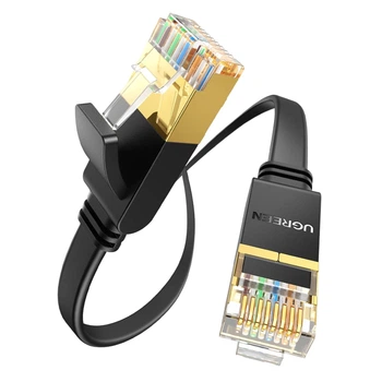 Патч-корд Ugreen NW106 Cat 7 U/FTP RJ45 10 Гбит/с плоский 10 м Черный (11265)