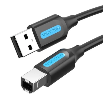 Кабель для принтера Vention USB 2.0 USB-A - USB-B 10 м 2 ферритовых фильтра Черный (COQBL)
