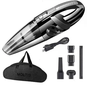 Пылесос автомобильный беспроводной Moltis M2 120W ручной аккумуляторный, для сухой и влажной уборки