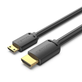 Кабель Vention Mini HDMI - HDMI 1.5 м Черный, 4K 60Hz, 18 Гбит/с, HDR (AGHBG)