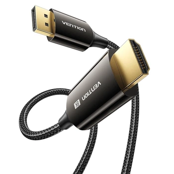 Кабель Vention DisplayPort v1.4 - HDMI 2.1 1.8 м 8K 60Hz, 4K 144Hz, Dynamic HDR, нейлонове обплетення Чорний (HFPBAC)