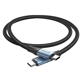 Кабель Vention USB-C - USB-C PD 3.1 240W 5A E-Marker Nylon 1.5 м Черный (TREBG)