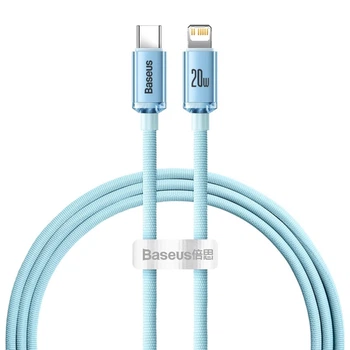 Кабель Baseus Crystal Shine USB-C - Lightning PD 20W 1.2 м Голубой (CAJY001303)